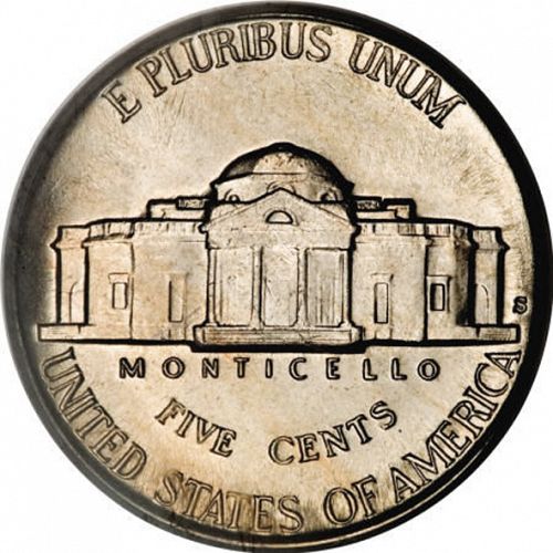 5 cent Reverse Image minted in UNITED STATES in 1939S (Jefferson)  - The Coin Database