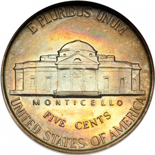 5 cent Reverse Image minted in UNITED STATES in 1942 (Jefferson)  - The Coin Database