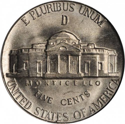 5 cent Reverse Image minted in UNITED STATES in 1943D (Jefferson)  - The Coin Database