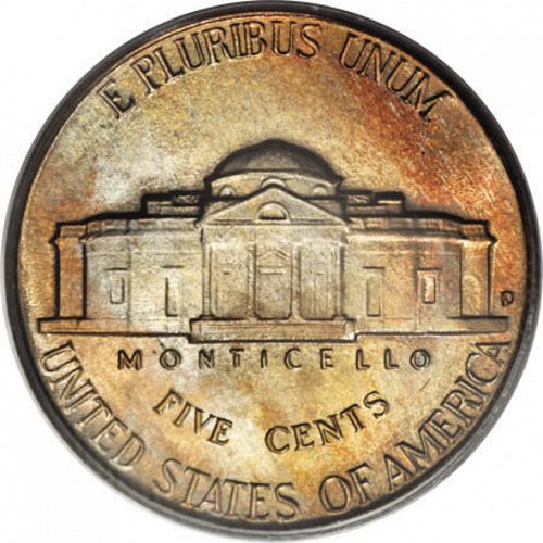 5 cent Reverse Image minted in UNITED STATES in 1946D (Jefferson)  - The Coin Database
