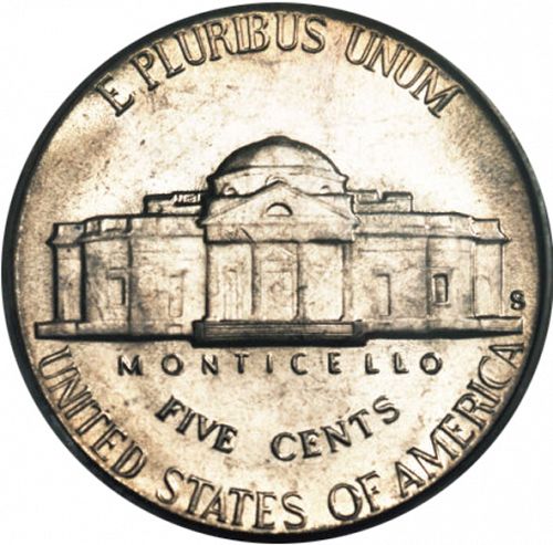 5 cent Reverse Image minted in UNITED STATES in 1946S (Jefferson)  - The Coin Database