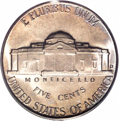 5 cent Reverse Image minted in UNITED STATES in 1947D (Jefferson)  - The Coin Database