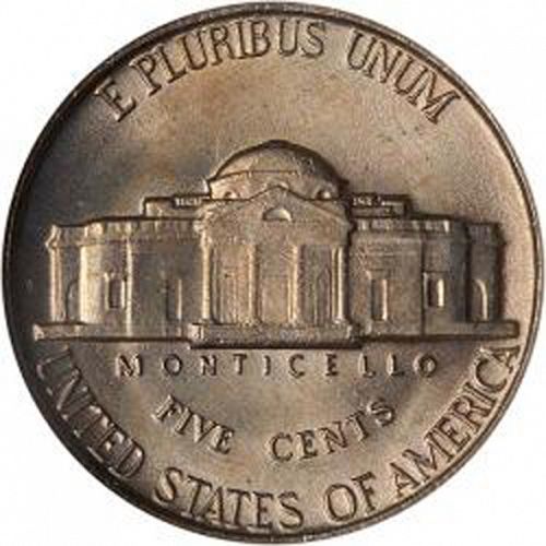 5 cent Reverse Image minted in UNITED STATES in 1952 (Jefferson)  - The Coin Database