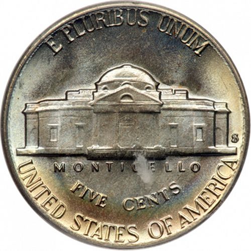 5 cent Reverse Image minted in UNITED STATES in 1953S (Jefferson)  - The Coin Database