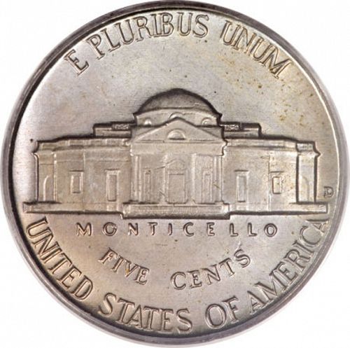 5 cent Reverse Image minted in UNITED STATES in 1956D (Jefferson)  - The Coin Database