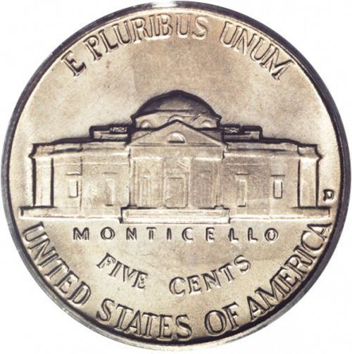 5 cent Reverse Image minted in UNITED STATES in 1957D (Jefferson)  - The Coin Database