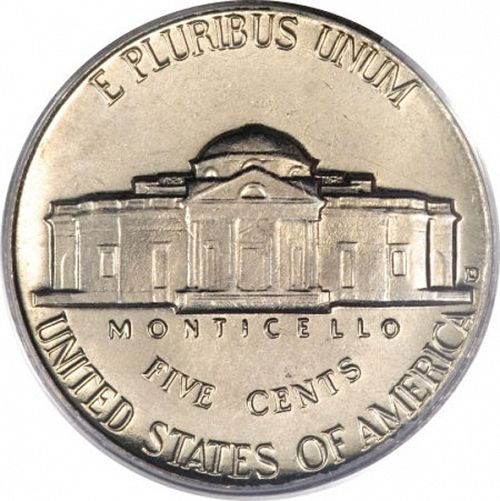 5 cent Reverse Image minted in UNITED STATES in 1961D (Jefferson)  - The Coin Database