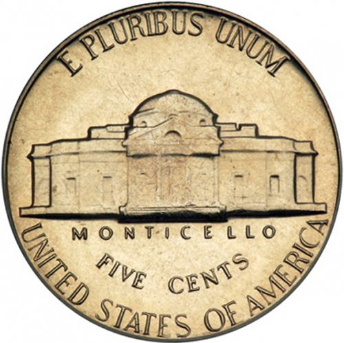 5 cent Reverse Image minted in UNITED STATES in 1966 (Jefferson)  - The Coin Database