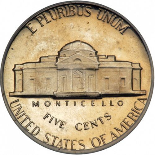 5 cent Reverse Image minted in UNITED STATES in 1967 (Jefferson)  - The Coin Database
