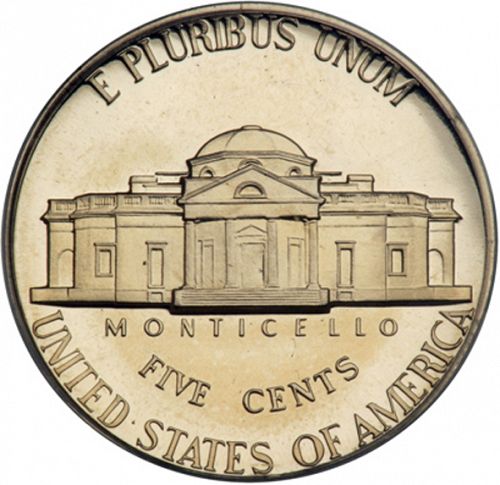 5 cent Reverse Image minted in UNITED STATES in 1971 (Jefferson)  - The Coin Database