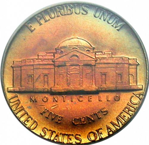 5 cent Reverse Image minted in UNITED STATES in 1974D (Jefferson)  - The Coin Database