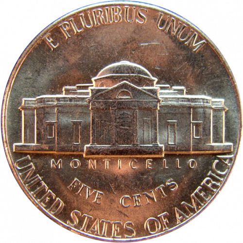 5 cent Reverse Image minted in UNITED STATES in 1976D (Jefferson)  - The Coin Database