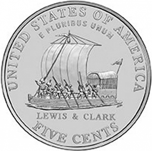 5 cent Reverse Image minted in UNITED STATES in 2004D (Jefferson - Keelboat reverse)  - The Coin Database