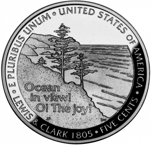 5 cent Reverse Image minted in UNITED STATES in 2005S (Jefferson - Ocean in view reverse)  - The Coin Database