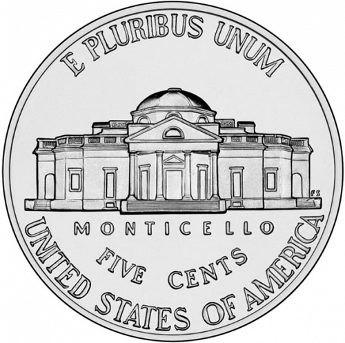 5 cent Reverse Image minted in UNITED STATES in 2012P (Jefferson - New Obverse)  - The Coin Database