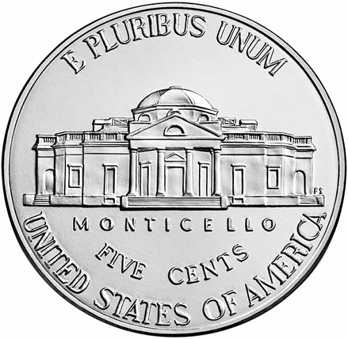 5 cent Reverse Image minted in UNITED STATES in 2016P (Jefferson - New Obverse)  - The Coin Database
