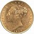 Obverse thumbnail for Half Sovereign from 1869