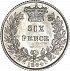 Reverse thumbnail for Sixpence from 1864