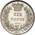 Reverse thumbnail for Sixpence from 1871