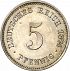 Obverse thumbnail for 5 Pfenning from the Germany