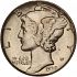 Obverse thumbnail for 1935 US 10 ct. minted in Denver