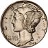 Obverse thumbnail for 1945 US 10 ct. minted in Denver