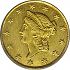 Obverse thumbnail for 1850C US 1 $ - Gold