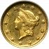 Obverse thumbnail for 1850 US 1 $ - Gold minted in Dahlonega
