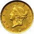 Obverse thumbnail for 1853C US 1 $ - Gold