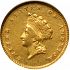 Obverse thumbnail for 1855D US 1 $ - Gold