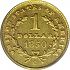 Reverse thumbnail for 1850C US 1 $ - Gold
