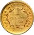 Reverse thumbnail for 1852 US 1 $ - Gold