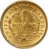 Reverse thumbnail for 1853 US 1 $ - Gold
