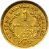 Reverse thumbnail for 1853C US 1 $ - Gold