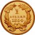 Reverse thumbnail for 1854 US 1 $ - Gold