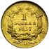 Reverse thumbnail for 1857D US 1 $ - Gold