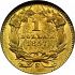 Reverse thumbnail for 1857S US 1 $ - Gold