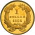 Reverse thumbnail for 1858 US 1 $ - Gold
