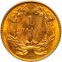 Reverse thumbnail for 1861 US 1 $ - Gold