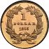 Reverse thumbnail for 1865 US 1 $ - Gold