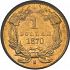 Reverse thumbnail for 1870S US 1 $ - Gold