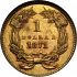 Reverse thumbnail for 1871 US 1 $ - Gold minted in Philadelphia