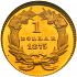 Reverse thumbnail for 1875 US 1 $ - Gold