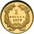 Reverse thumbnail for 1879 US 1 $ - Gold