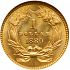 Reverse thumbnail for 1880 US 1 $ - Gold