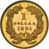 Reverse thumbnail for 1881 US 1 $ - Gold