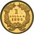 Reverse thumbnail for 1883 US 1 $ - Gold