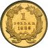 Reverse thumbnail for 1886 US 1 $ - Gold