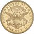 Reverse thumbnail for 1867 US 20 $ minted in Philadelphia