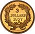 Reverse thumbnail for 1857 US 3 $ minted in Philadelphia